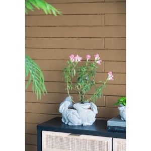 Okak 9x5.5x5.7 Inches Sand and Cement Conch Shell Planter Textured Finish for Indoor and Outdoor Use, Decorative Plant Pot - 1 of 4