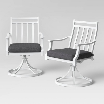 Fairmont 2pk Metal Swivel Rocking Patio Dining Chairs - Charcoal - Threshold™