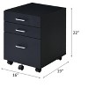 NicBex Modern File Cabinet with 4 Wheels,Lateral Filing Cabinets with 3 Drawers and Silver Handle,Office Cabinet for Home, Office,White/Black - 3 of 4