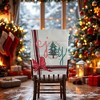 Unique Bargains Dining Chair Slipcovers Linen Beige Red 22.83"x19.29" 1 Pc - 2 of 4
