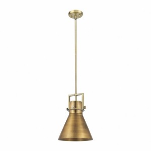 Newton Cone - 1 Light Stem Hung Pendant In Industrial Style-14.75 Inches Tall and 10 Inches Wide - 1 of 1