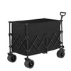 INFURNIC Wheelbarrows And Lawn Carts Heavy Duty Folding Utility Yard Cart, Beach Wagon Lawn Cart With Big Wheels, Black, 20.87"*42.91"*32.68" - 4 of 4