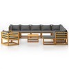 vidaXL 12 Piece Outdoor Patio Lounge Set with Cushions - Solid Acacia Wood Frame - Weather Resistant - Modular Design - Contemporary Garden Furniture - 3 of 4