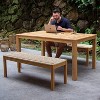 Cambridge Casual Carmel Teak Honey Twist Wicker Outdoor Backless Bench: Weather-Resistant, 500lb Capacity - 3 of 4