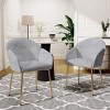 Modern Upholstered Dining Chair Set of 2 with Armrests and Gold Metal Legs for Dining Room-Baofuwish - 2 of 4