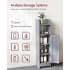 Space-Saving Narrow Bathroom Storage Cabinet with Adjustable Shelves & Door, Floor Organizer for Toilet Paper & Toiletries, Anti-Tip Design - 2 of 4