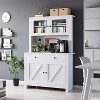 Garvee Versatile Kitchen Food Cabinet with Microwave Stand – Freestanding Storage Cabinet with Drawers and Adjustable Shelves, - 3 of 4
