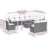 vidaXL 11 Piece Patio Sofa Set with Cushions Black and Cream Poly Rattan - With Table - 3 of 4