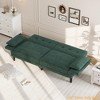 Modern 89" Living Room Futon Sofa Bed, Sleeper Sofa w/Adjustable Backrest & Armrest, Convertible Futon Couch Bed w/2 Pillow - 3 of 4