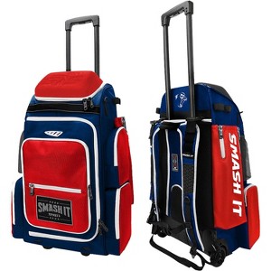 2025 Smash Ops Lil’ Guerrilla Hybrid Roller/Bat Pack Bag - Red/Navy - 1 of 4