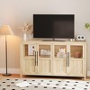 Large Buffet Sideboard Cabinet with Glass Doors – Modern Farmhouse Storage Cabinet for Kitchen & Dining - 4 of 4