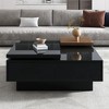 NicBex Modern Square Wood Coffee Table with Storage,Movable Top & Hidden Drawers,High Gloss Center Table for Living Room - 2 of 4