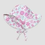 green sprouts Toddler Girls' Floral Floppy Swim Hat - White
