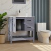 Wooakway 30" Gray Bathroom Vanity Top with Mirror - 3 of 4