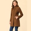 INSPIRE CHIC Women's Winter Stand Collar Single Breasted Mid-thigh Long Overcoat - 3 of 4
