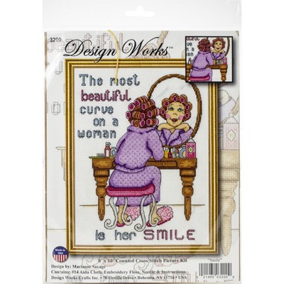 Design Works Counted Cross Stitch Kit 8"X10"-Smile (14 Count)