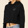 Dalix Black Cat Embroidered Fleece Cropped Hoodie Cold Fall Winter Women - 4 of 4