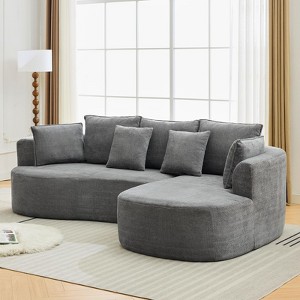 ODK 106 Inch L-Shaped Curved Cloud Sectional Couch with Chaise, Boneless Corduroy Couch, Modern Modular Upholstered Sofa, for Living Room,Apartment - 1 of 4