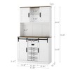 TiramisuBest 74" Freestanding Kitchen Pantry Cabinet with Charging Station,Drawer & Microwave Stand,Buffet for Kitchen/Living/Dining Room(White) - 4 of 4