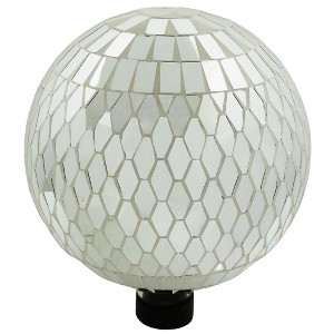 Very Cool Stuff Mosaic Glass Gazing Globe with Hanging Chain, Silver Mirror Tile, 10in - 1 of 1