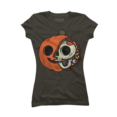 Junior's Design By Humans Halloween Anatomy By ppmid T-Shirt