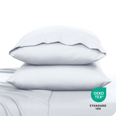 White Standard Hypoallergenic Microfiber Pillowcase Set