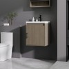 KTMBDW Floating Bathroom Vanity with Sink, Single Sink Wall Mounted Bathroom Vanity, White Ceramic Basin Top for Small Space - 3 of 4