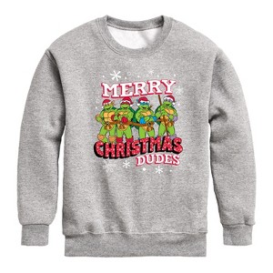 Boys' - Teenage Mutant Ninja Turtles - Merry Christmas Dude Graphic Long Sleeve Fleece Sweatshirt - 1 of 4