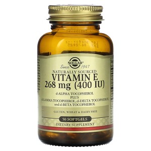 Solgar Naturally Sourced Vitamin E, 268 mg (400 IU), 50 Softgels - 1 of 2