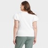Women's Ribbed Puff Short Sleeve Blouse - A New Day™ - 2 of 3