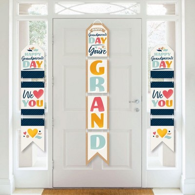 Big Dot of Happiness Happy Grandparents Day - Hanging Vertical Paper Door Banners - Grandma & Grandpa Party Wall Decoration Kit - Indoor Door Decor