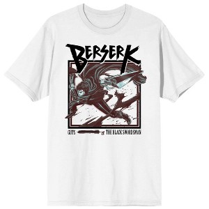Berserk Guts Blood Splatter Logo Adult White Crew Neck Short Sleeve T-shirt - 1 of 4