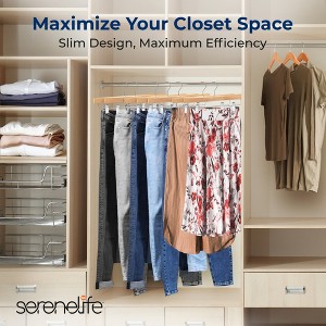 SereneLife Premium Wooden Pants Hangers - 1 of 4