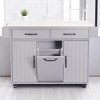 Kitchen Island Cart with Tilt-Out Trash Cabinet, Drop Leaf, 2 Drawers, Adjustable Shelves, Spice Rack, Towel Rack, Mobile Storage for Dining Room - 4 of 4