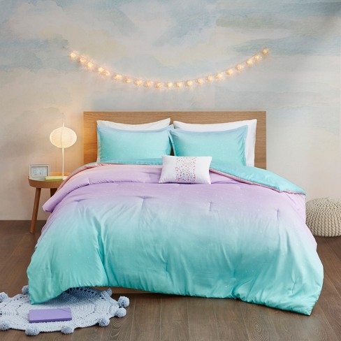 Stylish Metallic Glitter Printed Reversible Comforter Set, All Season ...