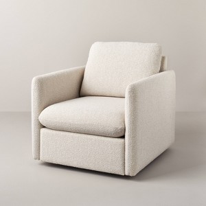 Boucle Upholstered Swivel Arm Chair - Hearth & Hand™ with Magnolia - 1 of 4