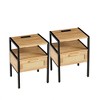 NicBex 15.75" Rattan Nightstand with Drawer Modern End Table with Metal Legs Beside Table for Bedroom, Living Room, Study - 2 of 4