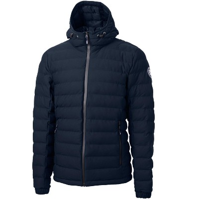 navy long puffa coat