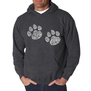 LA Pop Art Men's Word Art Hooded Sweatshirt - Meow Cat Prints - 1 of 4