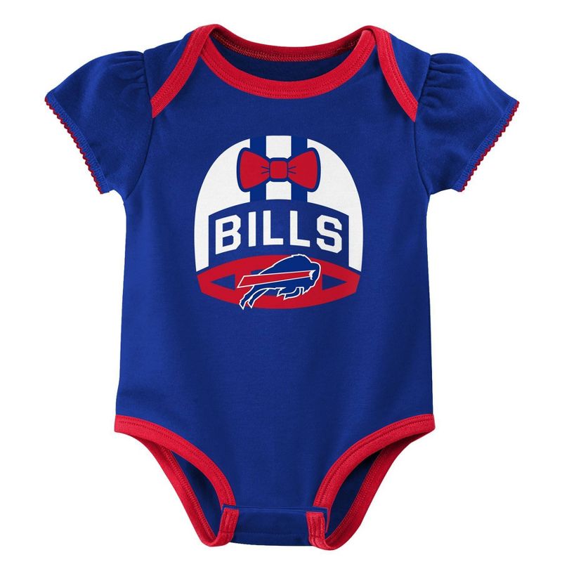 NFL Buffalo Bills Baby Girls&#39; Onesies 3pk Set, 4 of 5