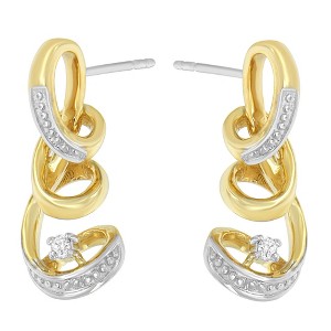 Haus of Brilliance Espira 10K Two Tone Gold Round cut Diamond Earring - 1 of 4