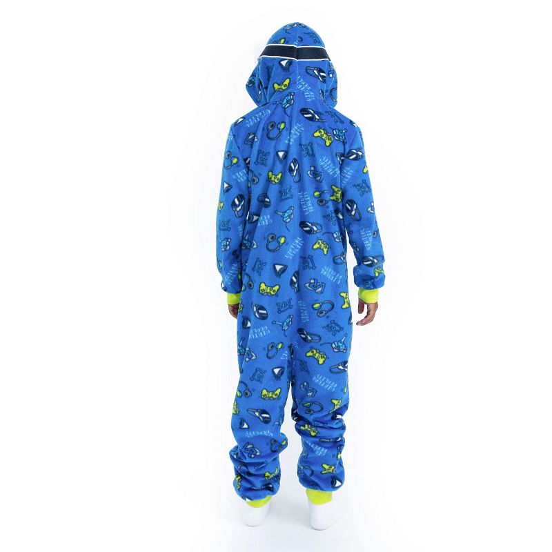 Sleep On It Boys Zip-Up Hooded Sleeper Pajama with Built Up 3D Character Hood, 5 of 9