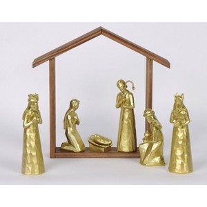 7pc Metallic Christmas Nativity Scene Figurine Set - Wondershop™ Gold - 1 of 3