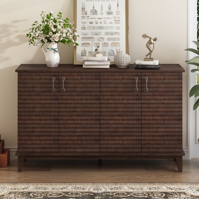 Whisen 4 Door Large Storage Buffet Sideboard with Adjustable Shelves