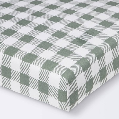 Dark green crib sheet best sale