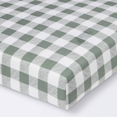 Green fitted shop crib sheet