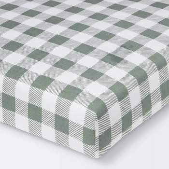 Fitted Crib Sheet - Cloud Island™ Green Gingham