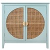 Crete Rattan Accent Storage Cabinet with 2 Rattan Doors,Semicircular Shape Doors Natural Storage Cabinet With 1 Adjustable Inner Shelves-Maison Boucle - 3 of 4