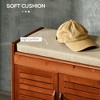 Aghana Digitals Dark Cherry Bamboo Entryway Bench with Linen Cushion, 2 Storage Cabinets & Hidden - 4 of 4