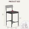 25.5 Inch Bar Stools, Upholstered Counter Height Stools with Backrest and Footrest for Kitchen Island Dining Room - 2 of 4
